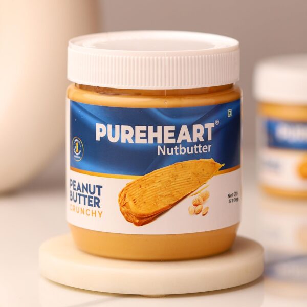 Pureheart Nutbutter Crunchy Peanut Butter 510 gm | Natural & Premium Roasted Peanuts | High Protein, Rich in Fiber | Zero Trans Fats | for Tasty Breakfast & Post Workout Protein Snack - Fast Shipping to USA & Canada