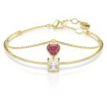 Swarovski Chroma Bangle, Heart, Red, Gold-Tone Plated - Fast Shipping to USA & Canada