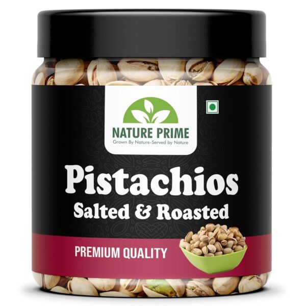 Nature Prime Dry Fruits American California Roasted & Salted Jumbo Pistachios (Pista) 500 Gram Jar | Super Crunchy & Delicious Healthy Snack | Vitamins & Minerals Rich | Immunity Booster - Fast Shipping to USA & Canada