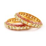 Rubans Set Of 2 24K Gold-Plated Kundan-Studded Bangles - Fast Shipping to USA & Canada