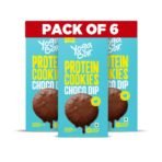 Yogabar Protein Biscuits, Choco Dip, Made with Aashirvaad Atta and Sattu, Pack of 6(24 Cookies) - Fast Shipping to USA & Canada