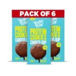 Yogabar Protein Biscuits, Choco Dip, Made with Aashirvaad Atta and Sattu, Pack of 6(24 Cookies) - Fast Shipping to USA & Canada