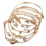 Shining Diva Fashion Latest Stylish Multilayer Gold Plated Bangle Bracelet for Women and Girls (rr14669b) Set of 6 - Fast Shipping to USA & Canada