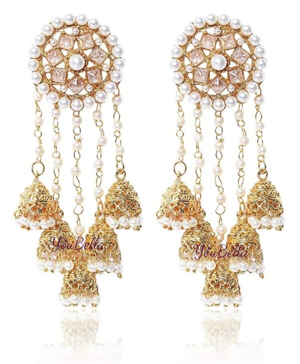 YouBella Jewellery Gold Plated Pearl Jhumka/Jhumki Earrings for Women Traditional Earrings for Girls - Fast Shipping to USA & Canada
