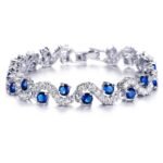 Shining Diva Fashion Royal Blue Crystal CZ Silver Plated Stylish Bracelet Gift for Girls Women(9576b) - Fast Shipping to USA & Canada