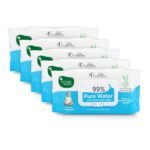Mother Sparsh 99% Pure Water (Unscented) Baby Wipes I Natural Plant Made Cloth - Super Thick I 72 pcs/Pack - Pack of 5 - Fast Shipping to USA & Canada
