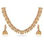 Rubans Gold-Plated Ruby/Red/Pink & Emerald/Green stone studded Handcrafted Jewellery Set - Ideal for Weddings & Special Occasions - Fast Shipping to USA & Canada