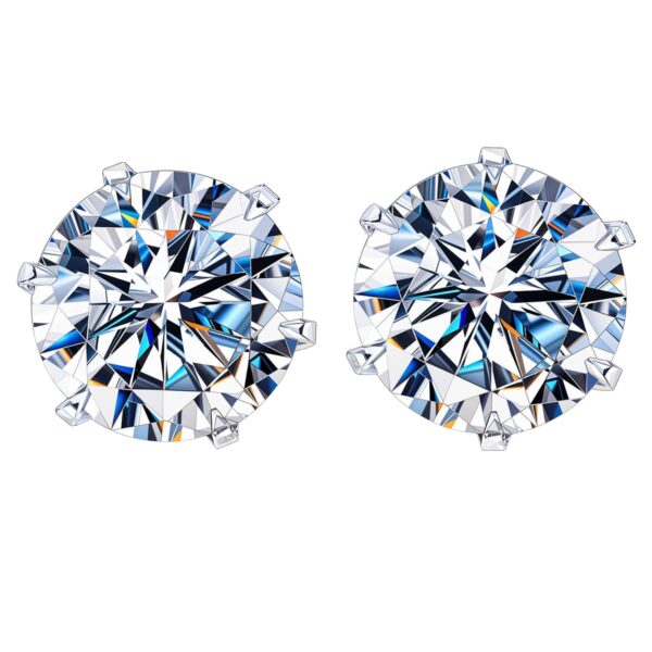 HIGHSPARK 925 Silver Solitaire Stud Earrings | 92.5 Sterling Silver & Round Brilliant Cubic Zirconia Tops for Men Women - Fast Shipping to USA & Canada