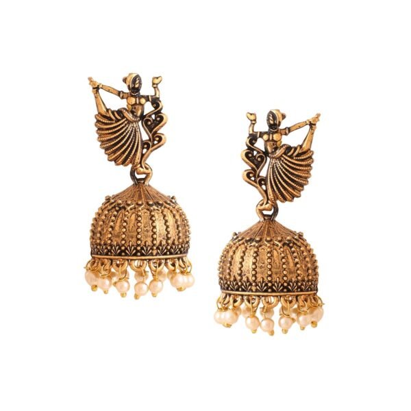 Yellow Chimes Earrings for Women and Girls Traditional Jhumka Earrings | Oxidised Gold Plated Dancing Doll Jhumka Jhumki Earrings for Women I Birthday Gift For Girls Anniversary Gift for Wife - Fast Shipping to USA & Canada