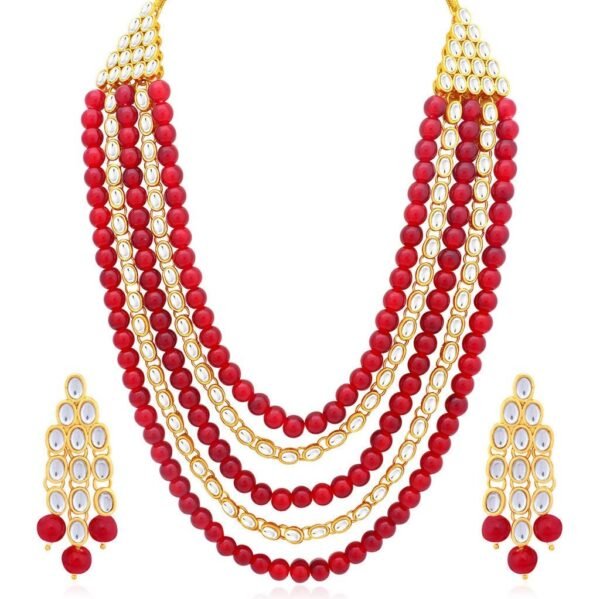 Sukkhi Wedding & Engagement Jewellery Set (Red) - Fast Shipping to USA & Canada