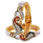 YouBella Dancing Peacock American Diamond Gold Plated Bangles For Women - Fast Shipping to USA & Canada