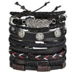 Shining Diva Fashion Genuine Leather Bracelet Wraps Casual Skin Friendly Bracelets for Men Boys - Fast Shipping to USA & Canada