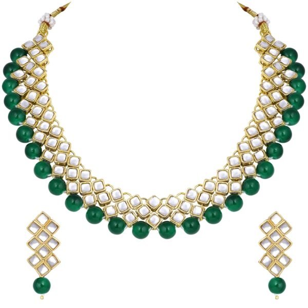Peora Kundan Faux Pearl Necklace & Jewelry Set Gift for Women - Fast Shipping to USA & Canada