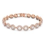 Swarovski Una Angelic bracelet, Round cut, Pav?, Medium, White, Rose gold-tone plated - Fast Shipping to USA & Canada