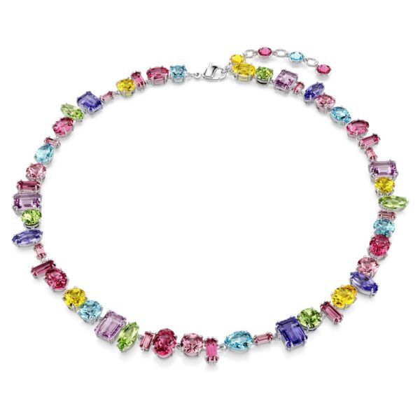 Swarovski Women Gema Necklace, Mixed Cuts, Multicolored, Rhodium Plated - Fast Shipping to USA & Canada