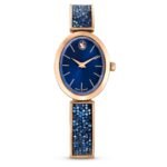 Swarovski Crystal Rock Oval Watch, Swiss Made, Crystal Bracelet, Blue, Rose Gold-Tone Finish - Fast Shipping to USA & Canada