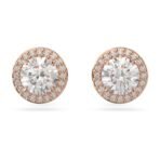 Swarovski Constella Stud Earrings, Round Cut, White, Rose Gold-Tone Plated - Women's - Fast Shipping to USA & Canada