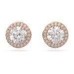 Swarovski Constella Stud Earrings, Round Cut, White, Rose Gold-Tone Plated - Women's - Fast Shipping to USA & Canada