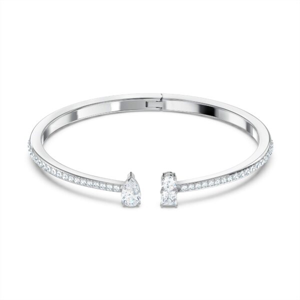 Swarovski Mesmera cuff, Mixed cuts, White, Rhodium plated - Fast Shipping to USA & Canada