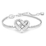 Swarovski Women Matrix Bracelet, Heart, White, Rhodium Plated - Fast Shipping to USA & Canada