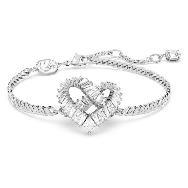 Swarovski Women Matrix Bracelet, Heart, White, Rhodium Plated - Fast Shipping to USA & Canada