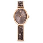 Swarovski Crystal Rock Oval Watch, Swiss Made, Crystal Bracelet, Gray, Rose Gold-Tone Finish - Fast Shipping to USA & Canada