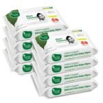 Mother Sparsh Natural Care Baby Wipes 60 Pcs (Pack of 8) I 100% Plant Made Fabric From Forest Land | Gentle + Cleanse (with Grapefruit) Wet Wipes For Baby I Cotton Cloth Like Bigger Sheets - Fast Shipping to USA & Canada