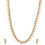 TARINIKA Antique Gold Plated Nidhi Long Necklace Set with Floral Design - Jewelry Set for Women Perfect for Ethnic occasions | Traditional Jewellery For Women | 1 Year Warranty* - Fast Shipping to USA & Canada