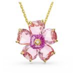 Swarovski Womens Idyllia Necklace, Flower, Pink, Gold-Tone Plated - Fast Shipping to USA & Canada