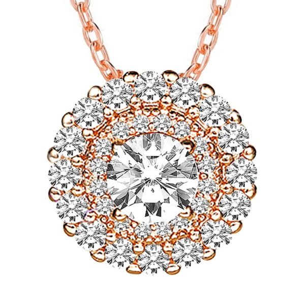 Peora Rose Gold Plated American Diamond Studded Pendant Necklace Chain Stylish Jewellery Gift For Women & Girls (PX8P63C_New) - Valentines Gift for Her - Fast Shipping to USA & Canada