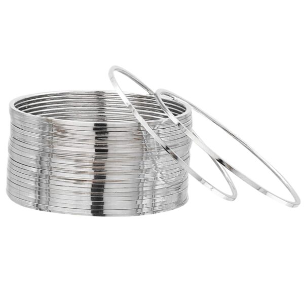 Sasitrends Metal Oxidized Silver Bangles for Women (Pack of 24) - Fast Shipping to USA & Canada