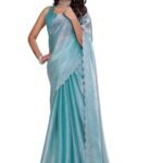 Indian Fashionista Women's Soft Zimmy Choo Silk Saree With Crystal Work & Comes With Unstitched Blouse Piece (Chhaava) - Fast Shipping to USA & Canada