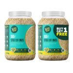Yogabar Steel Cut Oats 1.5 Kg|Buy 1 + 1 Free|Healthy Protein Breakfast Oatmeal|Premium & Gluten Free Oats|100% Whole Grain, Non Gmo|High In Iron & Fibre|1.5 Kg Pack Of 2|Plain|1 Count - Fast Shipping to USA & Canada