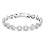 Swarovski Una Angelic bracelet, Round cut, Pav?, Small, White, Rhodium plated - Fast Shipping to USA & Canada