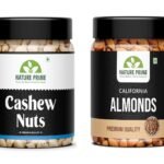 NATURE PRIME 1Kg (500g X 2) Dry Fruits Combo of California Almonds & Cashews W320 Jar PACK - Fast Shipping to USA & Canada