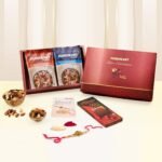 PUREHEART Rakhi Gift Hamper Natural Fruit & Nut, Sweet & Salt Nutmix (80g, each), Cadbury Bournville Dark Chocolate with Designer Rakhi for Brother, Gift Card, Pooja Rice, Kumkum, Dry Fruits Gift - Fast Shipping to USA & Canada