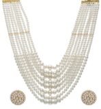 Shining Diva Fashion Latest Stylish Design Fancy Multilayer Pearl Necklace Jewellery Set for Women (15881s) - Fast Shipping to USA & Canada