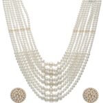 Shining Diva Fashion Latest Stylish Design Fancy Multilayer Pearl Necklace Jewellery Set for Women (15881s) - Fast Shipping to USA & Canada