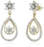 Estele Women's 24 Kt Gold Plated Dazzling Diamond Nakshatra Dangle Earrings, One Size (716/708 Er) - Fast Shipping to USA & Canada