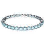Swarovski Matrix Tennis bracelet, Round cut, Blue, Rhodium plated - Fast Shipping to USA & Canada