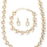 Sukkhi Pearls & AD Choker Necklace with Earrings & Bracelet - Fast Shipping to USA & Canada