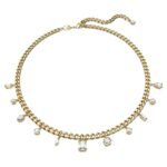 Swarovski Women Dextera Necklace, Mixed Cuts, White, Gold-Tone Plated - Fast Shipping to USA & Canada