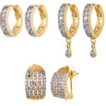 YouBella Jewellery Gifts Stylish Latest Traditional Ear rings Gold Plated Combo of Studs and Hoops Earrings Set for Girls and Women - Fast Shipping to USA & Canada