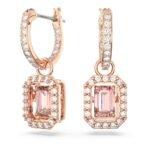 Swarovski Women Millenia Drop Earrings, Octagon Cut, Pink, Rose Gold-Tone Plated - Fast Shipping to USA & Canada