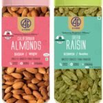 41 FOODS Premium Dry Fruits and Nuts Combo of Healthy Fresh Almonds Raisins Nutritious Delicious Crunchy Badam Soft Juicy Kishmish 200Gm X 2 400GM - Fast Shipping to USA & Canada