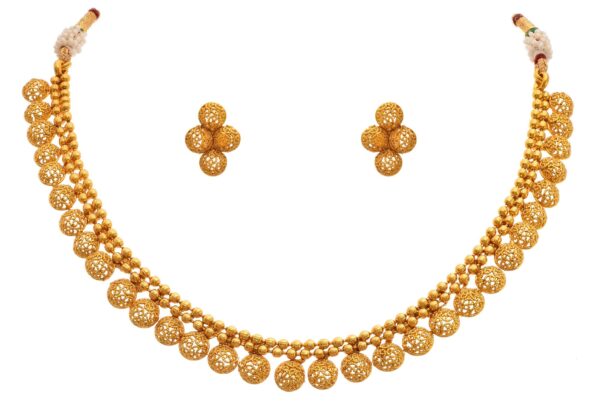 JFL - Jewellery for Less Traditional Ethnic One Gram Gold Plated Necklace Set With Earrings for Women & Girls.,Valentine - Fast Shipping to USA & Canada