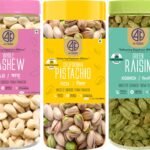 41 FOODS Premium Dry Fruits and Nuts Combo Healthy Fresh Cashews Pistachios Raisins Nutritious Delicious Crunchy Kishmish Kaju Pista (150Gm X 3) 450Grams - Fast Shipping to USA & Canada
