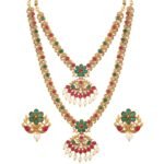 Shining Diva Fashion Latest Combo Design Pearl Necklace Set for Women Traditional Gold Plated Jewellery Set for Women (Multicolor) (10592s) - Fast Shipping to USA & Canada