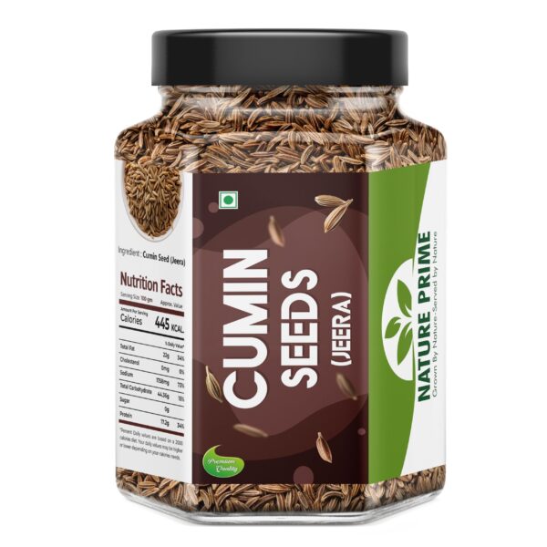 Nature Prime Whole Cumin Seeds Jeera Whole 500gm - 100% Natural & Fresh - Hygienically Packed, Rich Aroma & Flavor - Nutrient-Rich Spice for Indian Cooking - Fast Shipping to USA & Canada