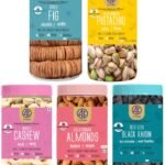 41 FOODS Premium Dry Fruits & Nuts Combo Fresh | Cashews Almonds Pistachios Figs & Black Raisins | Delicious, Healthy & Nutritious Mix | Badam Kaju Anjeer Kali Kishmish Pista | 200g x 5 Packs (Total 1KG) - Fast Shipping to USA & Canada